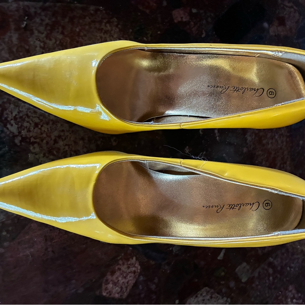 Charlotte Russe Patent Leather Yellow Pumps